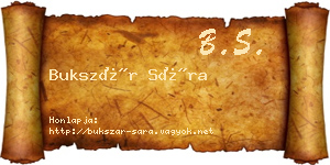 Bukszár Sára névjegykártya