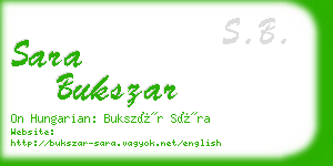 sara bukszar business card